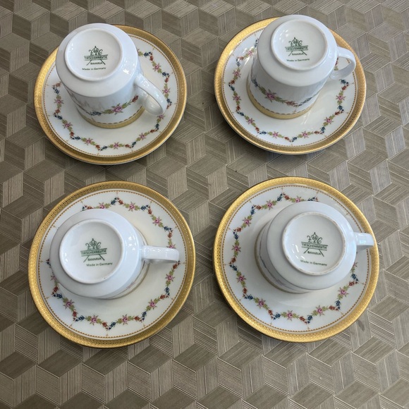 Tirshenreuth Bavaria Made in Germany Coffee set of 4 - Picture 10 of 16